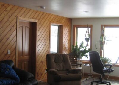 Clear pine on interior walls