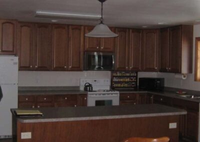Custom kitchen cabinets with solid countertops