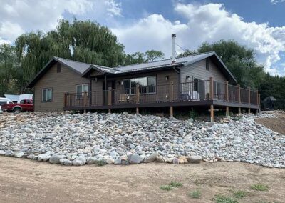 Exterior composite deck and railing