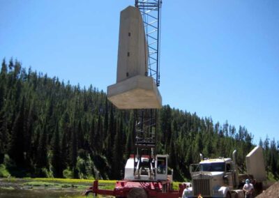 Setting abutments on bridge